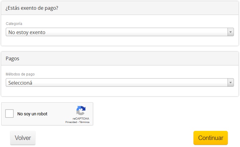 Rellená los datos de pago para solicitar turno en la VTV de CABA